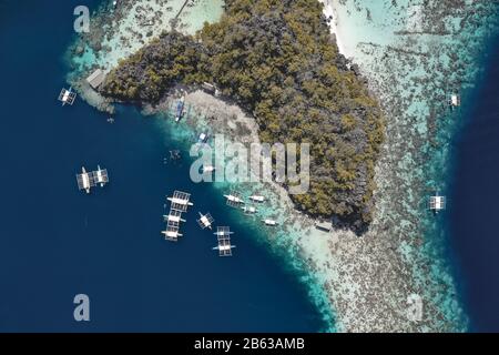 Aerial view of Coron island in Palawan, Philippines Stock Photo