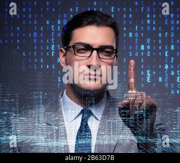 The businessman of digital age in concept Stock Photo
