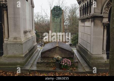 Grave of French composer Georges Bizet (1838-1875) at Père Lachaise Cemetery in Paris, France. Stock Photo