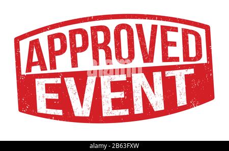 Approved event sign or stamp on white background, vector illustration Stock Vector