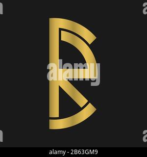 C , R  , CR , RC letter logo design with creative modern typography Stock Vector
