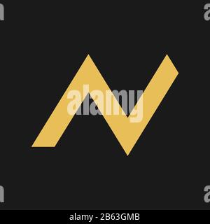 Abstract letter N logo with zigzag design Stock Vector