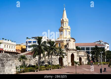Puerta del Reloj entrance to Cartagena, Colombia Stock Photo