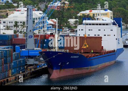 Container Port, Hamilton City, Pembroke Parish, Bermuda Stock Photo