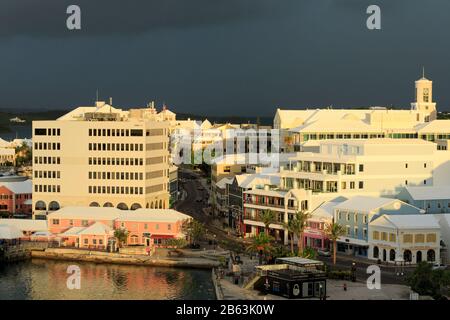 Front Street, Hamilton City, Pembroke Parish, Bermuda Stock Photo