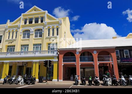 Front Street, Hamilton City, Pembroke Parish, Bermuda Stock Photo