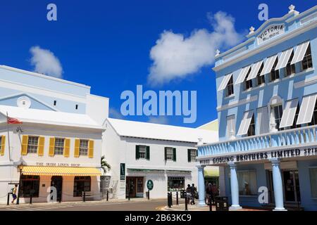 Front Street, Hamilton City, Pembroke Parish, Bermuda Stock Photo