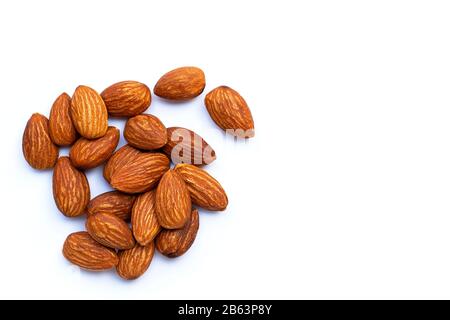 Almonds isolated on white background Stock Photo