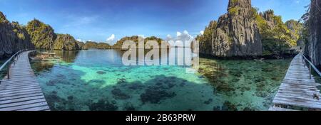 Twin Lagoon in coron island, Palawan, Philippines Stock Photo