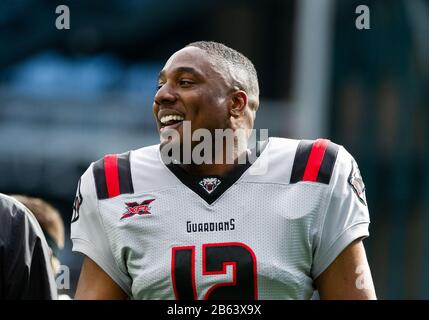 Arlington, Texas, USA. 7th Mar, 2020. NY Guardians quarterback Marquise Williams (12) walks off the field before the XFL game between NY Guardians and the Dallas Renegades at Globe Life Park in Arlington, Texas. Matthew Lynch/CSM/Alamy Live News Stock Photo