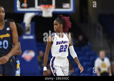 Chicago, Illinois, USA. 09th Mar, 2020. Chante Stonewall in action during the Big East Tournament Finals NCAA game between (1) DePaul vs (2) Marquette at Wintrust Area in Chicago, Illinois. Dean Reid/CSM/Alamy Live News Stock Photo