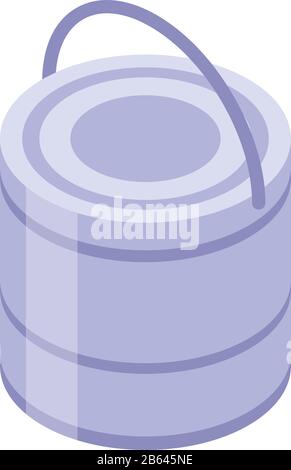 Metal construction bucket icon, isometric style Stock Vector