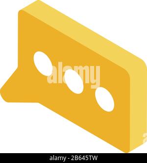 Yellow chat icon, isometric style Stock Vector