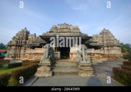 Veera Narayana temple, it was built during the rule of the Hoysala Empire, Belavadi, Karnataka, India Stock Photo