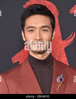 March 9, 2020, Hollywood, California, USA: Yoson An arrives for the premiere of the film â€˜Mulanâ€™ at the Dolby Theatre. (Credit Image: © Lisa O'Connor/ZUMA Wire) Stock Photo