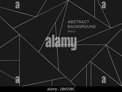 Abstract silver lines pattern on black background. Mosaic white and gray texture. Vector illustration Stock Vector