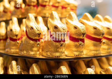Lindt bunny display in Heidelberg, Germany Stock Photo
