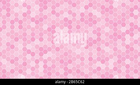 Pink hexagonal mosaic background for business presentation. HD 16x9 vector pattern. Stock Vector