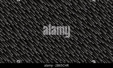 Black and white cosmic rain of halftone dots. Vector background 16x9. No transparent, no gradients. Stock Vector