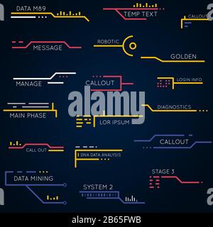 Line futuristic callouts Stock Vector