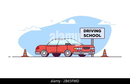 Driving school car Stock Vector