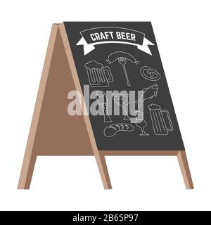 Pub menu street stand or stopper, isolated icon Stock Vector