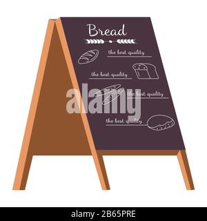 Bakery shop menu isolated icon, bread and pastry Stock Vector