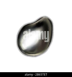 Glossy liquid mercury, metal drop on white Stock Vector