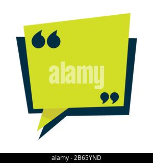 Speech bubble isolated icon, quotation mark, inverted comas Stock Vector