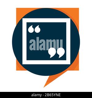 Speech bubble isolated icon, quote placement, quotation mark Stock Vector