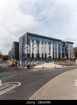 Construction work on Feethams House in Darlington,England,UK Stock Photo