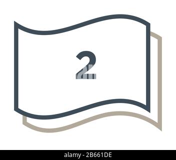 Double layered material, mattress properties isolated icon Stock Vector