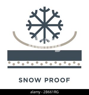House windows property isolated icon, snow proof material Stock Vector