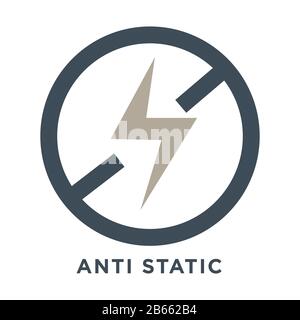 Glass properties, anti static isolated icon, material features Stock Vector