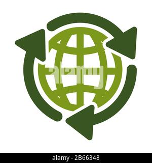 Recycling isolated icon, planet saving, environment protection Stock Vector