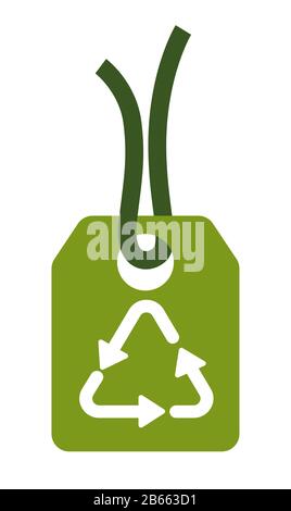 Eco shopping, recyclable material sign isolated icon Stock Vector