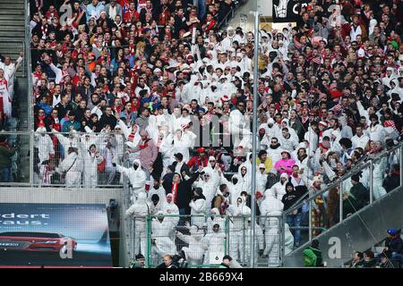 Monchengladbach, Deutschland. 14th Feb, 2015. firo football, soccer, 02/14/2015 1. Bundesliga, 1. BL season 2014/2015 BMG Borussia Monchengladbach Borussia Monchengladbach Gladbach - FC Cologne Koeln fan, fans, fan curve, mood, disguise, carnival | usage worldwide Credit: dpa/Alamy Live News Stock Photo