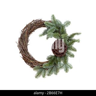 Christmas Fir wreath frame with copy space for text Stock Photo