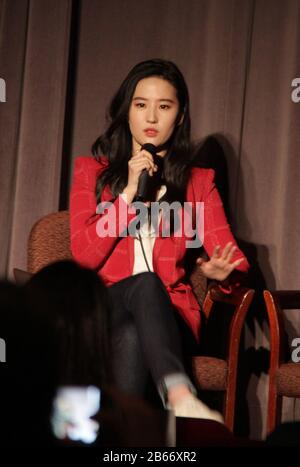Los Angeles, USA. 07th Mar, 2020. Liu Yifei 03/07/2020 'Mulan' Special Screening held at The Directors Guild of America Theatre in Los Angeles, CA Credit: Cronos/Alamy Live News
