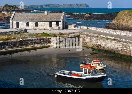 Ballintoy harbour near the village of the same name on the County Antrim coast, Northern Ireland Stock Photo