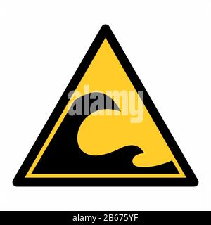 Tsunami hazard sign Stock Vector