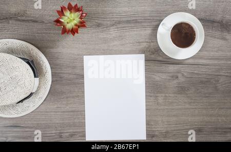 Making morning plans about summer while drinking coffee Stock Photo