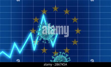 the European stock market due to coronavirus is falling, economic problems Stock Photo