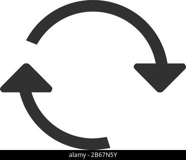 Circular two arrows sign icon. Refresh, convert, exchange ion. Stock Vector illustration isolated on white background. Stock Vector