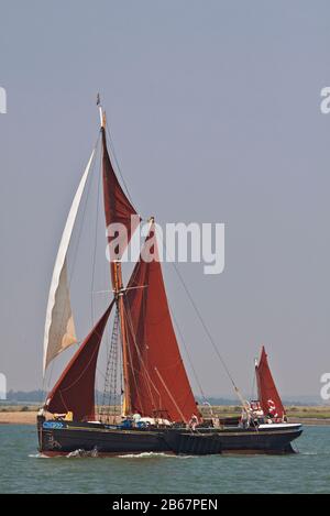 Thames sailing barge Centaur in full sail Stock Photo