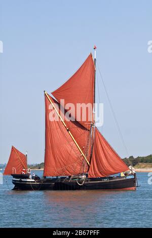 Thames sailing barge Centaur in full sail Stock Photo