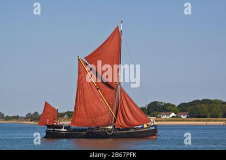 Thames sailing barge Centaur in full sail Stock Photo