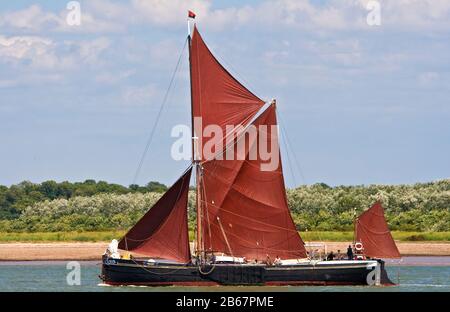 Thames sailing barge Centaur in full sail Stock Photo