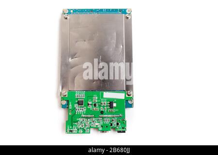 Broken and scratched hard disk Stock Photo