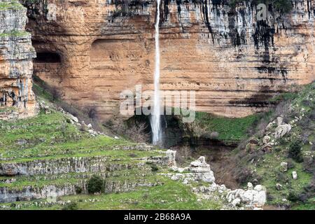 Waterfall in Bsharri, Lebanon Stock Photo